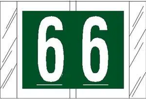 Tabbies Compatible "6" Numeric Labels, Laminated Stock, 1" X 1-1/2" Individual Numbers - Roll of 500