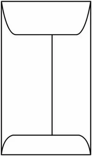#00 Open End Coin Envelopes, 1-11/16" x 2-3/4", 24#, White Kraft, Center Seam (Box of 1000) #00 Open End Coin Envelopes, 1-11/16" x 2-3/4", 24#, White Kraft, Center Seam (Box of 1000)