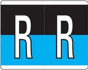 Kardex Compatible "R" Labels, Laminated Stock, 1-1/4" X 1-19/32" Individual Letters - Roll of 500