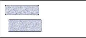 #9, Double Window Envelope, 3-7/8" x 8-7/8", 24# White Wove, Quick Stick Seal, Blue Woodgrain Inside Tint (Box of 500)