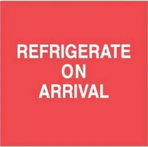 4" x 4" Refrigerate On Arrival Labels (500 per Roll)