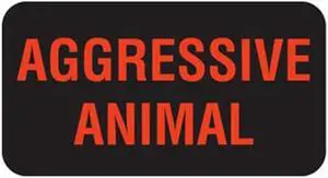 Aggressive Animal 1-5/8" x 7/8" Black Fl-Red Print Label (Roll of 560)
