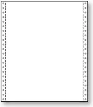 9-1/2'' x 11" (W x H) Continuous 20# White Computer Paper, 1/2" Marginal Micro Perf Left and Right (Ream of 2200)