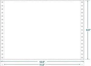 12" x 8-1/2" (W x H) Continuous 18# Computer Paper, Blank (Carton of 2800)