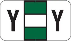 Jeter 0200 Compatible "Y" Labels, Laminated Stock, 15/16" X 1-5/8" Individual Letters - Roll of 500