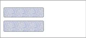 #9, Double Window Envelope, 3-7/8" x 8-7/8", 24# White Wove, Blue Woodgrain Inside Tint, (Box of 500)
