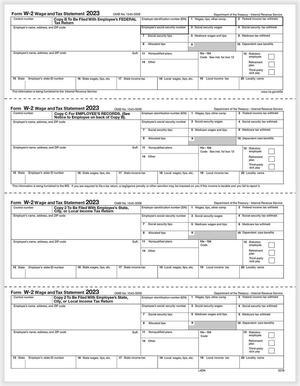 TFP W-2 N-Style 4-Up Employees Copies B, C, 2, 2 Combined- Pack of 500 TFP W-2 N-Style 4-Up Employees Copies B, C, 2, 2 Combined- Pack of 500