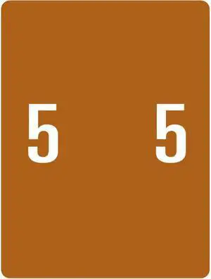 Smead XLCC Compatible "5" Numeric Labels, Laminated Stock, 2" X 1-1/2" Individual Numbers - Roll of 500