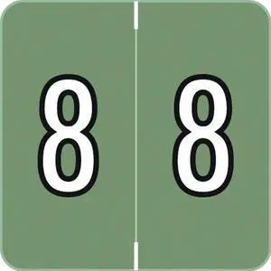 Barkley FNDBM Compatible  "8" Numeric Labels, Laminated Stock, 1-1/2" x 1-1/2" Individual Numbers - Roll of 500