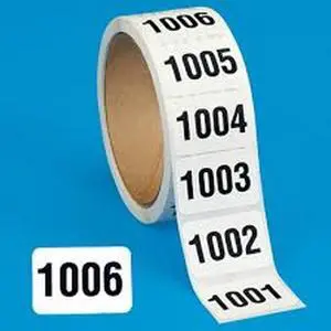 1" x 1-1/2" Numbers 1001-1500 (500 per Roll)