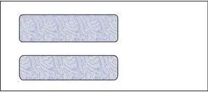 #10, Double Window Envelope, 4-1/8" x 9-1/2", 24# White Wove, Blue Woodgrain Inside Tint, (Box of 500)