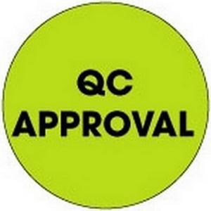 2" Diameter QC Approval Circle Labels (500 per Roll)