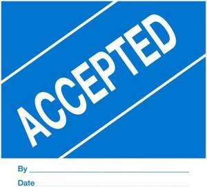 4" x 4" Accepted Labels (500 per Roll)