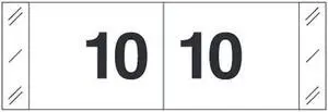 Tabbies 11830 Compatible Numeric "10" Labels, Laminated Stock, 1/2" X 1-1/2" Individual Numbers - Roll of 500