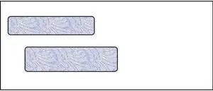Check, Double Window Envelope, 3-5/8" x 8-5/8", 24# White Wove, Blue Woodgrain Inside Tint, (Box of 500)