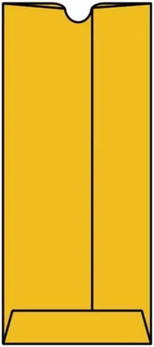 Open End Thumb Cut Envelopes, 4-1/8" x 9-1/2", 28#, Tan / Brown Kraft, Center Seam (Box of 500)