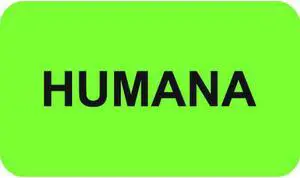 Insurance Labels, HUMANA - Fluorescent Green, 1-1/2" X 7/8" (Roll of 250)