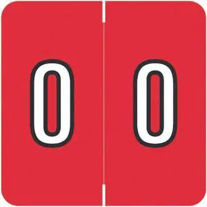 Barkley FNDBM Compatible "0" Numeric Labels, Laminated Stock, 1-1/2" x 1-1/2" Individual Numbers - Roll of 500