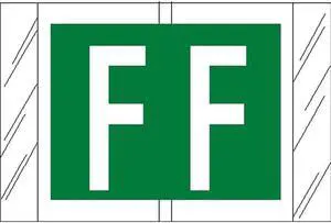 Tabbies Compatible "F" Labels, Laminated Stock, 1" X 1-1/2" Individual Letters - Roll of 500