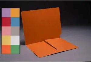 14pt Orange Folders, Full Cut END TAB, Letter Size, 1/2 Pocket Inside Front (Box of 50)
