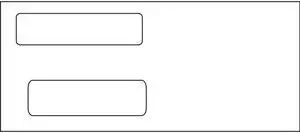 #10, Double Window Envelope, 4-1/8" x 9-1/2", 24# White Wove, (Box of 500)