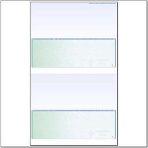 Green to Blue Rainbow Laser Check, Bottom Position, Fingerprint II, Panels at 3-1/2, 3-1/2, 3-1/2, 3-1/2 (Ream of 500)