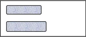 Check Double Window Envelope, 3-5/8" x 8-5/8", 24# White Wove, Quick Stick Seal, Blue Woodgrain Inside Tint (Box of 500)