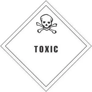 4" x 4" Toxic D.O.T. Subsidiary Risk Labels (500 per Roll)