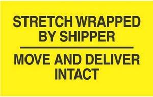 3" x 5" Stretch Wrapped By Shipper Move and Deliver Intact Labels (500 per Roll)