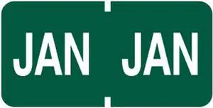 Tab Compatible "Jan" Month Labels, Vinyl Kimdura Stock, 1" X 1/2", Individual Months - Roll of 500
