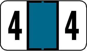 Jeter 7300 Compatible Numeric "4" Labels, Laminated Stock, 15/16" X 1-5/8" Individual Numbers - Roll of 500
