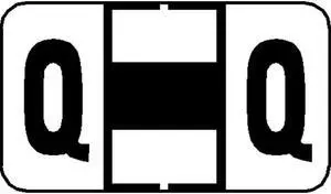 Jeter 7200 Compatible "Q" Labels, Laminated Stock, 15/16" X 1-5/8", Individual Letters - Pack of 225