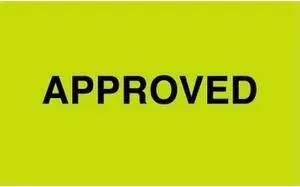 3" x 5" Approved Labels (500 per Roll)