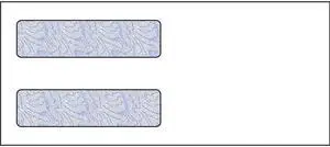 #9, Double Window Envelope, 3-7/8" x 8-7/8", 24# White Wove, Quick Stick Seal, Blue Woodgrain Inside Tint (Box of 500)