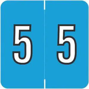 Barkley FNDBM Compatible  "5" Numeric Labels, Laminated Stock, 1-1/2" x 1-1/2" Individual Numbers - Roll of 500