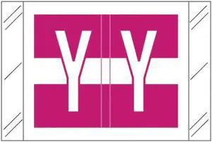 Tabbies Compatible "Y" Labels, Polylaminated 100# Stock, 1 " X 1-1/2" Individual Letters - Roll of 500