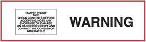2" x 1000 Yd 1.9 mil Polyprop. Hot Melt "WARNING Tamper Proof..." Printed Tape (Case of 6 Rolls) 2" x 1000 Yd 1.9 mil Polyprop. Hot Melt "WARNING Tamper Proof..." Printed Tape (Case of 6 Rolls)