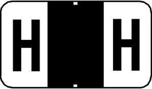Tab 7200 Compatible "H" Labels, Laminated Stock, 15/16" X 1-5/8" Individual Letters - Roll of 500