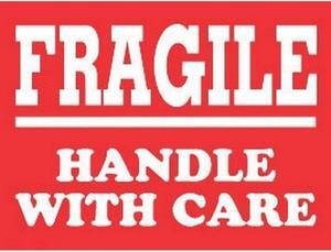 3" x 4" Fragile Handle With Care Labels (500 per Roll)