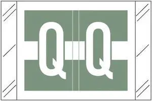 Tabbies Compatible "Q" Labels, Polylaminated 100# Stock, 1 " X 1-1/2" Individual Letters - Roll of 500