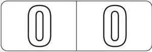 Barkley NBWM Compatible White Mini "0" Numeric Labels, Laminated Stock, 1/2" X 1-1/2" Individual Numbers - Roll of 500