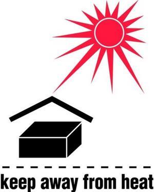 3" x 4" Keep Away From Heat Labels (500 per Roll)