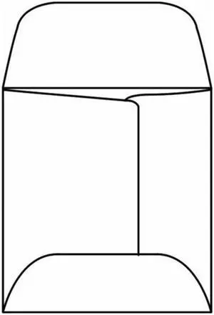 Open Side Lens Envelope, 2-1/4" x 2-1/4", 20#, White, Center Seam, Ungummed Flaps Extended (Box of 1000)