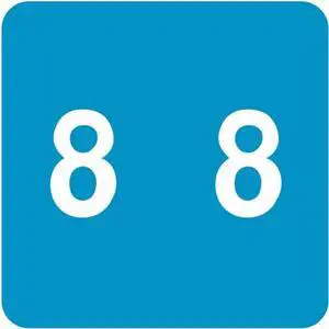 Acme Compatible "8" Numeric Labels, Laminated Stock, 1-1/2" X 1-1/2" Individual Numbers - Roll of 500