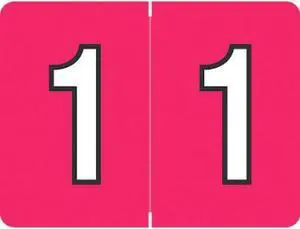 DataFile/Tab L8700 Compatible "1"  Numeric Labels, Laminated Stock, 1-1/4" x 15/16" Individual Numbers - Roll of 500