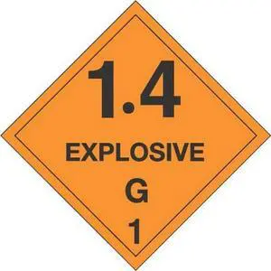 4" x 4" 1.4 Explosive G D.O.T. Class 1 Hazard Labels (500 per Roll)