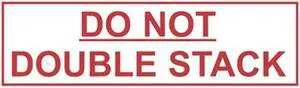 2" x 55 Yd 1.9 mil Polypropylene Hot Melt "Do Not Double Stack" Printed Tape (Case of 36 Rolls)