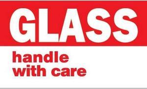 3" x 5" Glass Handle With Care Labels (500 per Roll)