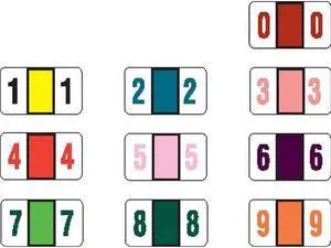 POS Compatible Numeric Labels, Laminated Stock, 15/16" X 1-5/8", Starter Set - 10 Rolls of 500