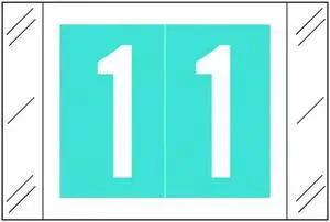 Barkley FNSTM Compatible  "1" Numeric Labels, 60# Laminated Stock, 1-1/2" x 1"" Individual Numbers - Roll of 500